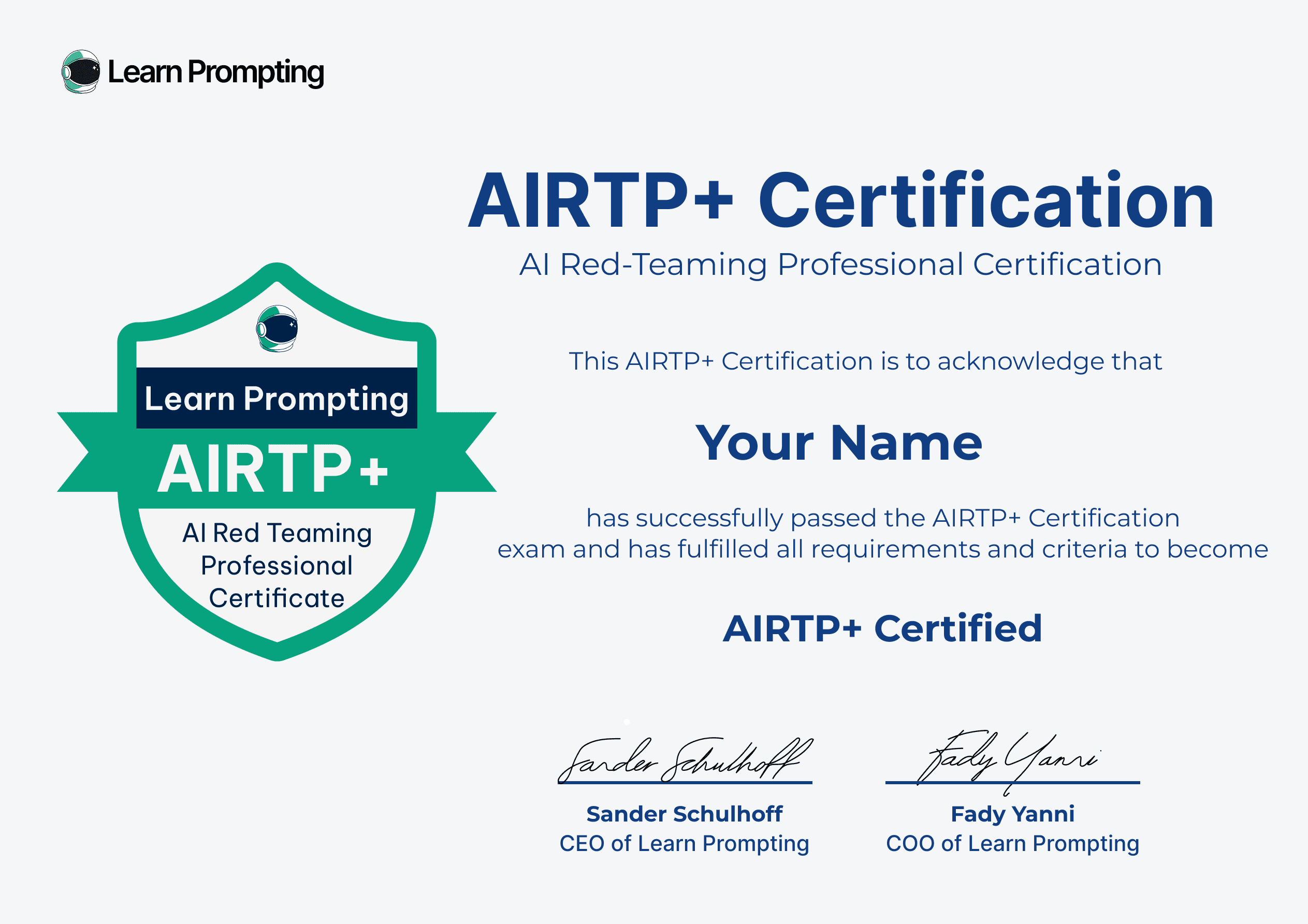 AI Red Teaming Professional Certification (AIRTP+) Badge
