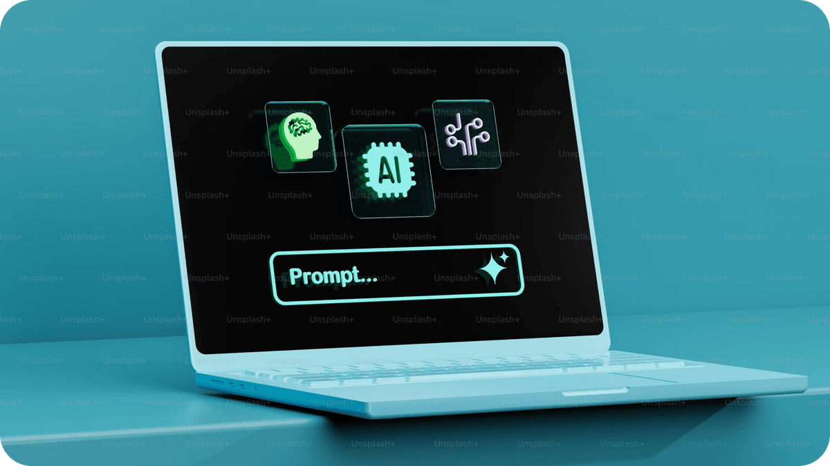 Laptop showing AI interface