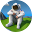 Sitting astronaut